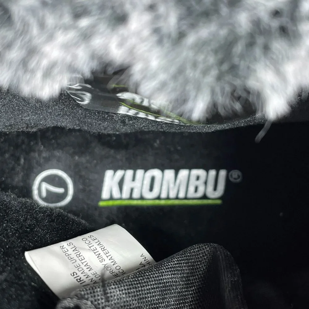 Khombu Iris Women's Size 7 Shoes Black Suede Faux Fur Winter Side Zip Snow Boots